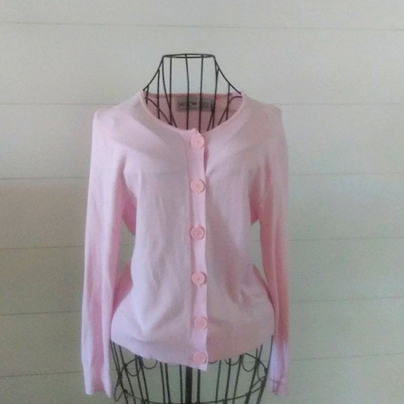 Ladies size large pink button-up cardigan - Picture 1 of 3